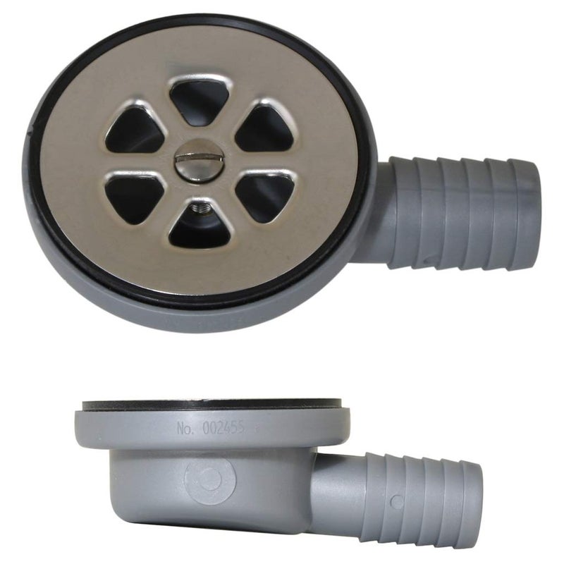 Boating Accessories Scandvik 10307 Low Profile Elbow Shower/Cockpit Drain, 1" Outlet, Gray - Image 1